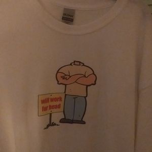 White t-shirt with iron on graphic